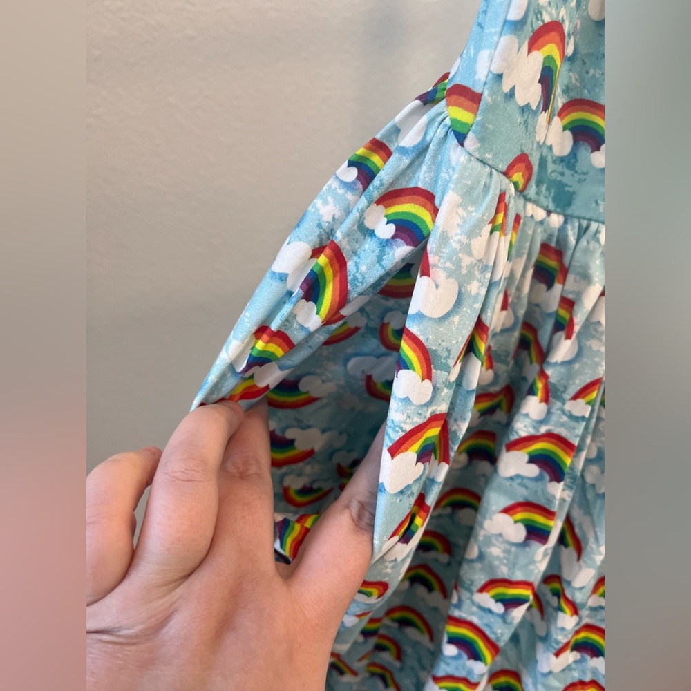 Unique Vintage Rainbow Pattern Dress - Picture 3 of 7